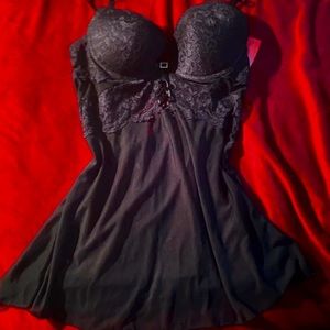 Black Fuchsia babydoll